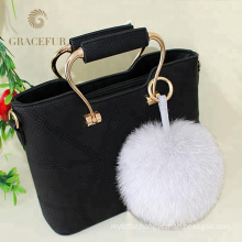 Complete production line purse fur ball real keychain